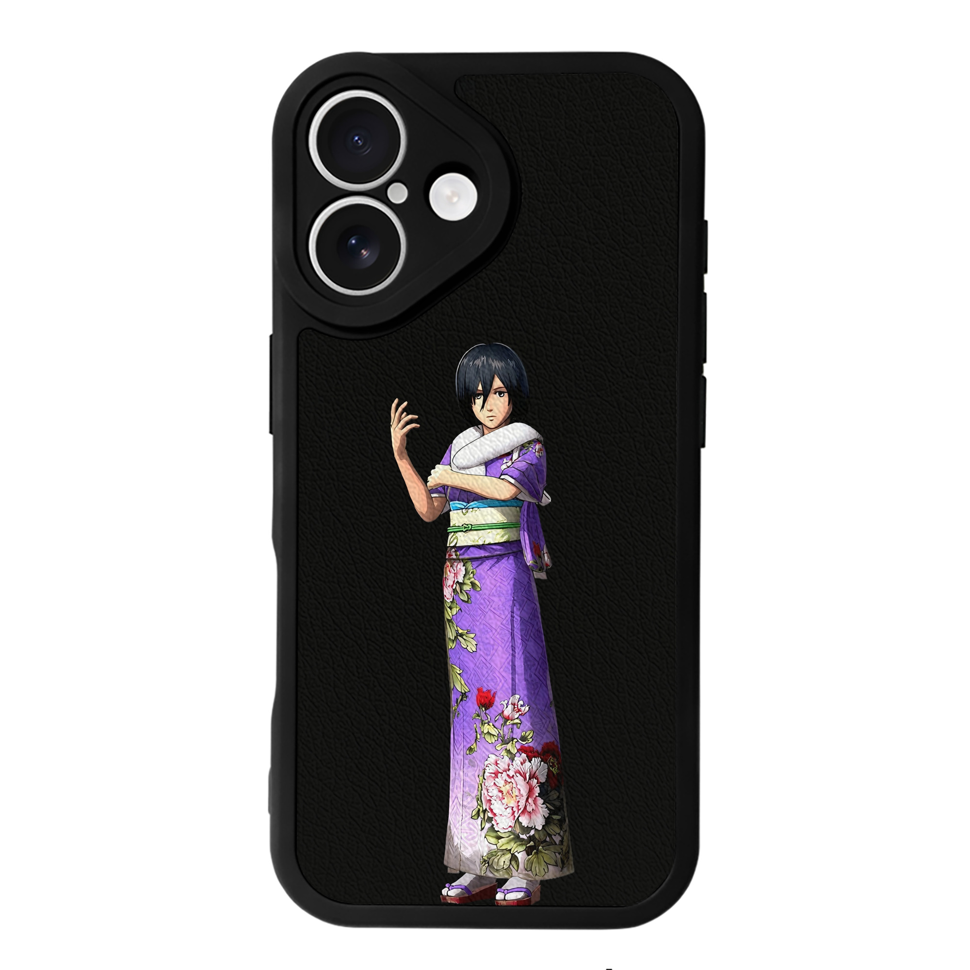 （画像用） 進撃の巨人 ミカサ·アッカーマン Attack on Titan Mikasa Ackerman 【iPhone 16シリーズ対応】シリコンスマホケース（レザー調） 材質：シリコン